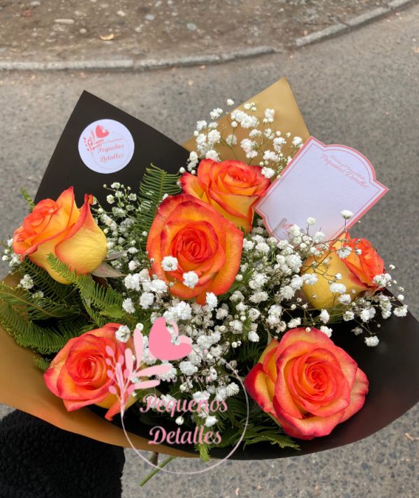 Ramo de 6 rosas - Imagen 3