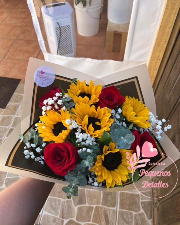 Ramo de rosas/girasoles - Imagen 4