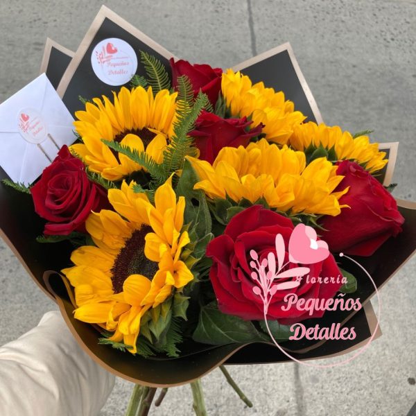 Ramo de rosas/girasoles - Imagen 2